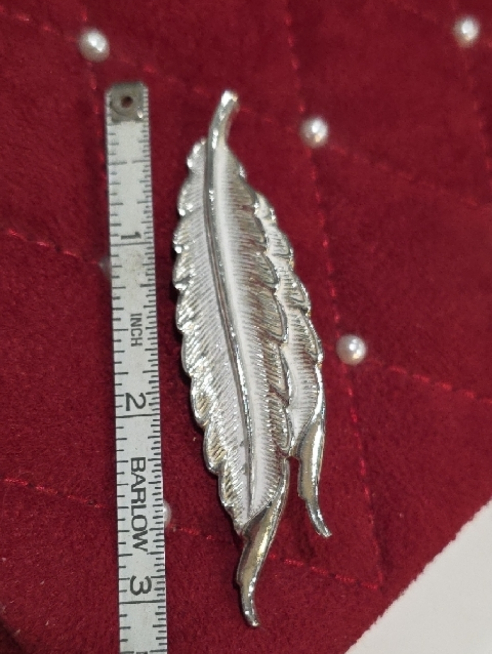 Vintage Silver-tone Feather Brooch - Picture 4 of 4